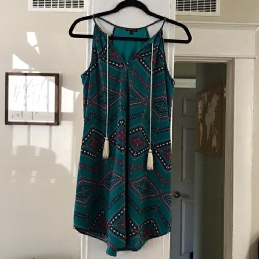 Moa Moa Teal Aztec Print Dress (Sz M)